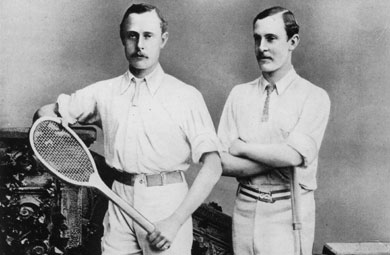 William Renshaw with tennis racket